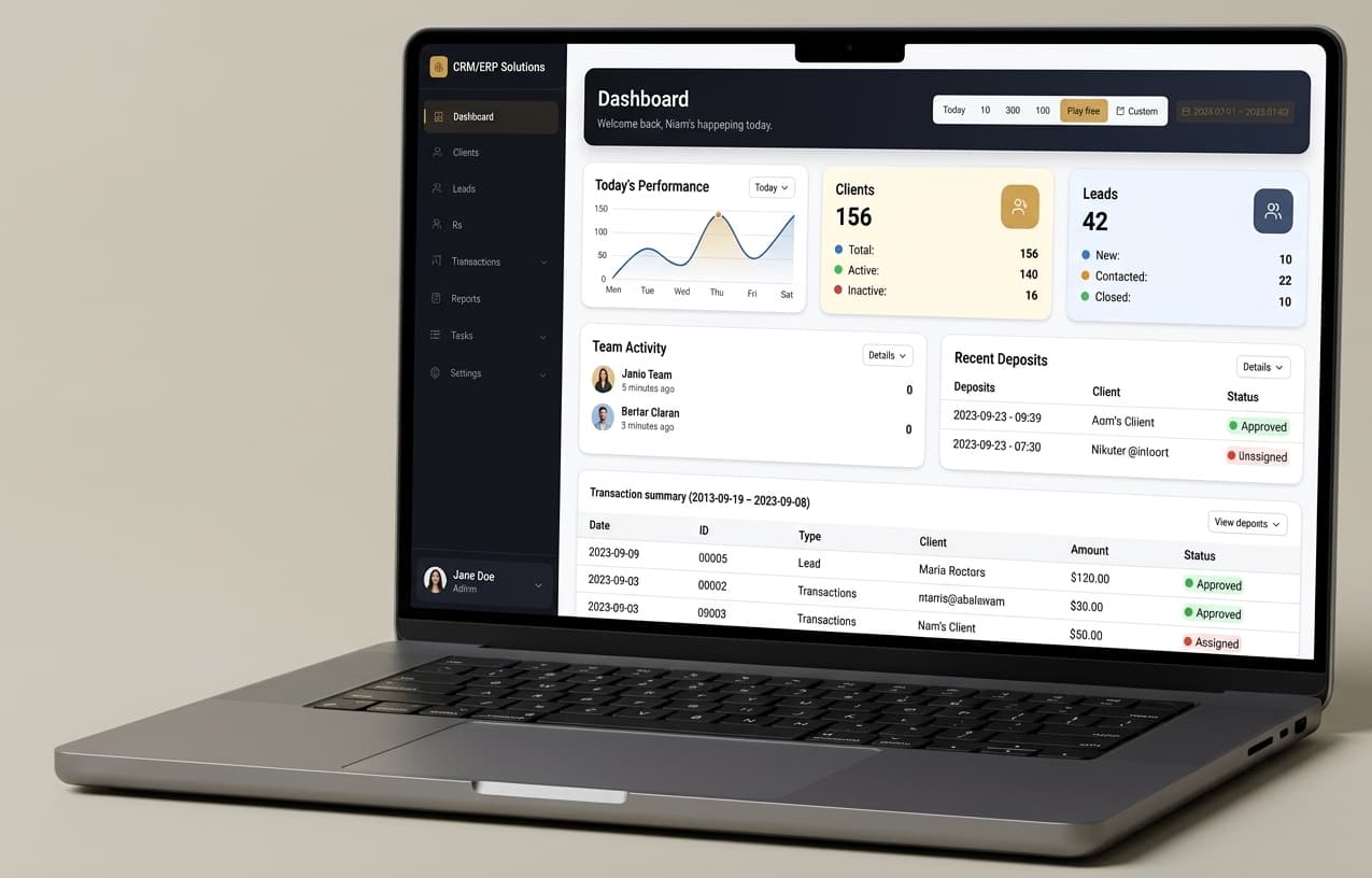 Nextorex CRM dashboard preview